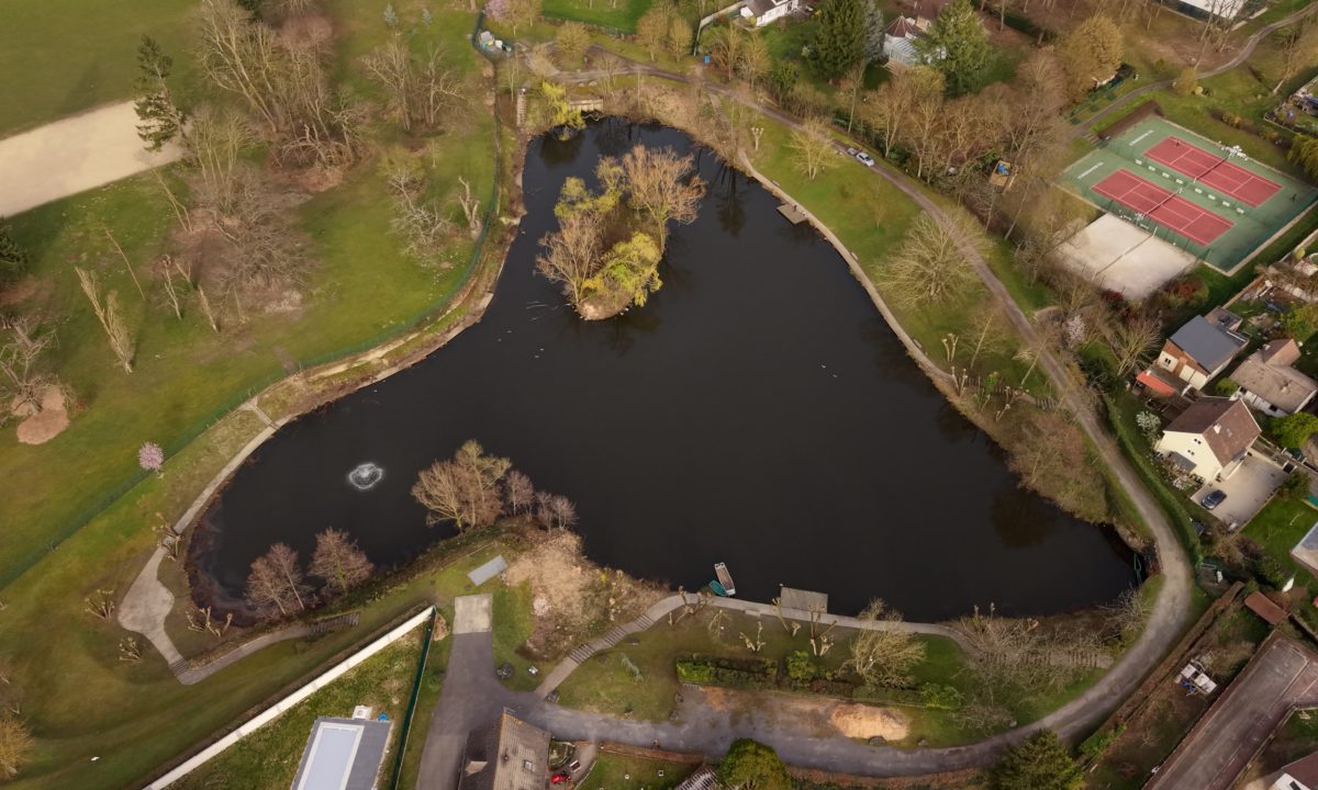 Le bassin des Moulinets vu du ciel