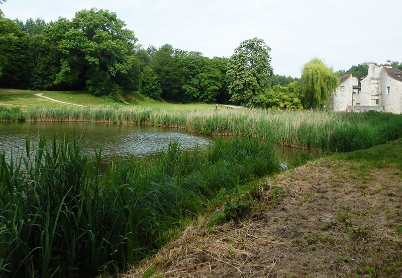 Etang devant le château de la Chasse en forêt de montmorency