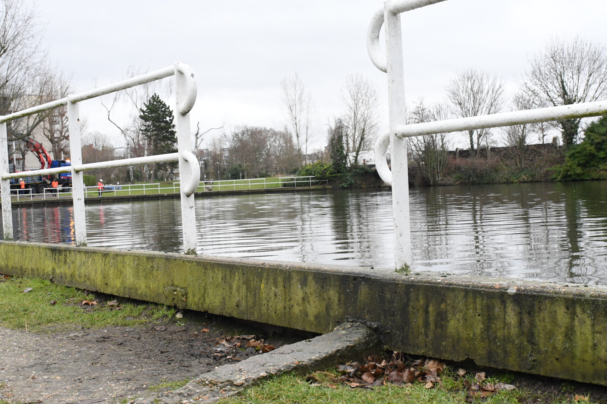 État des berges du lac nord avant travaux