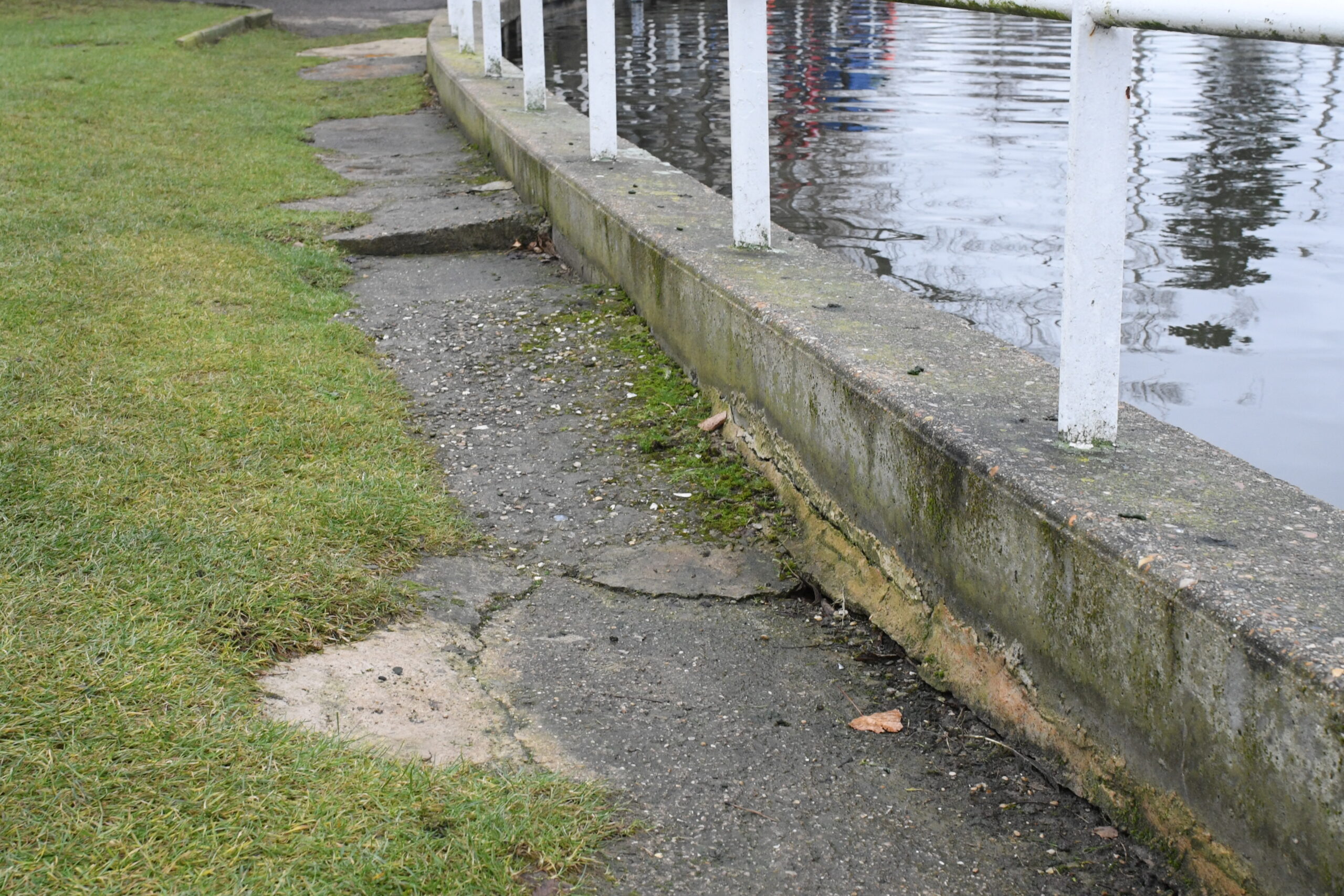 État des berges du lac nord avant travaux